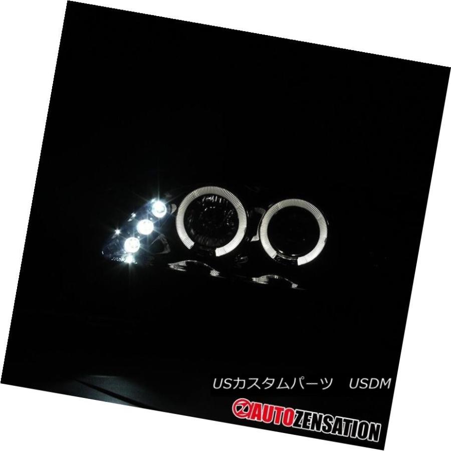 ヘッドライト フィット98-02ホンダアコード2 / 4Dr [光沢ブラック] LED DRLハロープロジェクターヘッドライト Fit 98-02 Hの画像