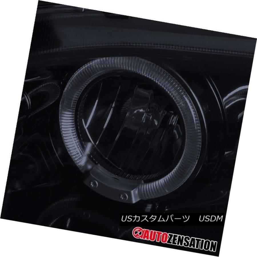 ヘッドライト フィット98-02ホンダアコード2 / 4Dr [光沢ブラック] LED DRLハロープロジェクターヘッドライト Fit 98-02 Hの画像