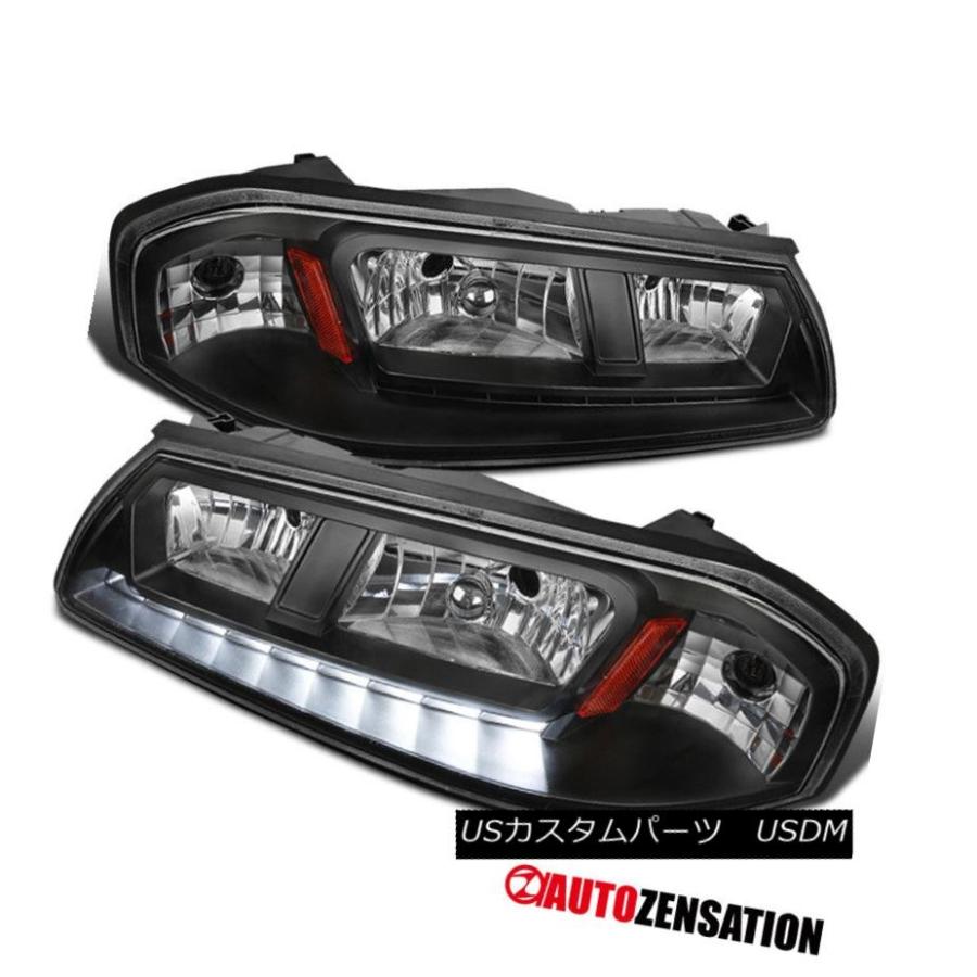 ヘッドライト 2000-2005シボレーインパラLED DRLヘッドライトブラッククリアペア左+右 2000-2005 Chevy Impala LE