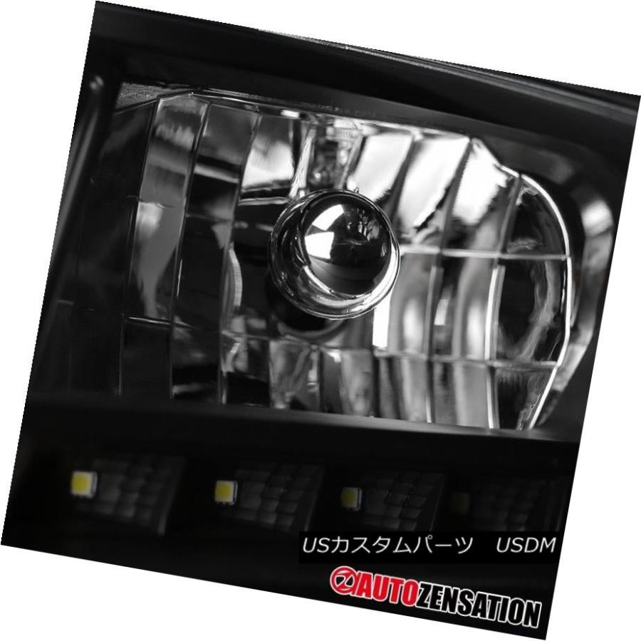 ヘッドライト 2000-2005シボレーインパラLED DRLヘッドライトブラッククリアペア左+右 2000-2005 Chevy Impala LEの画像