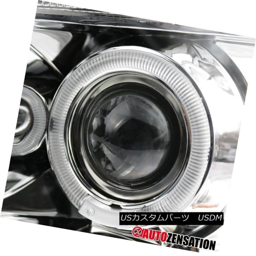 ヘッドライト 97-03 F150 / 97-03遠征クロームLED DRLハロープロジェクターヘッドライト 97-03 F150/ 97-03 Exの画像