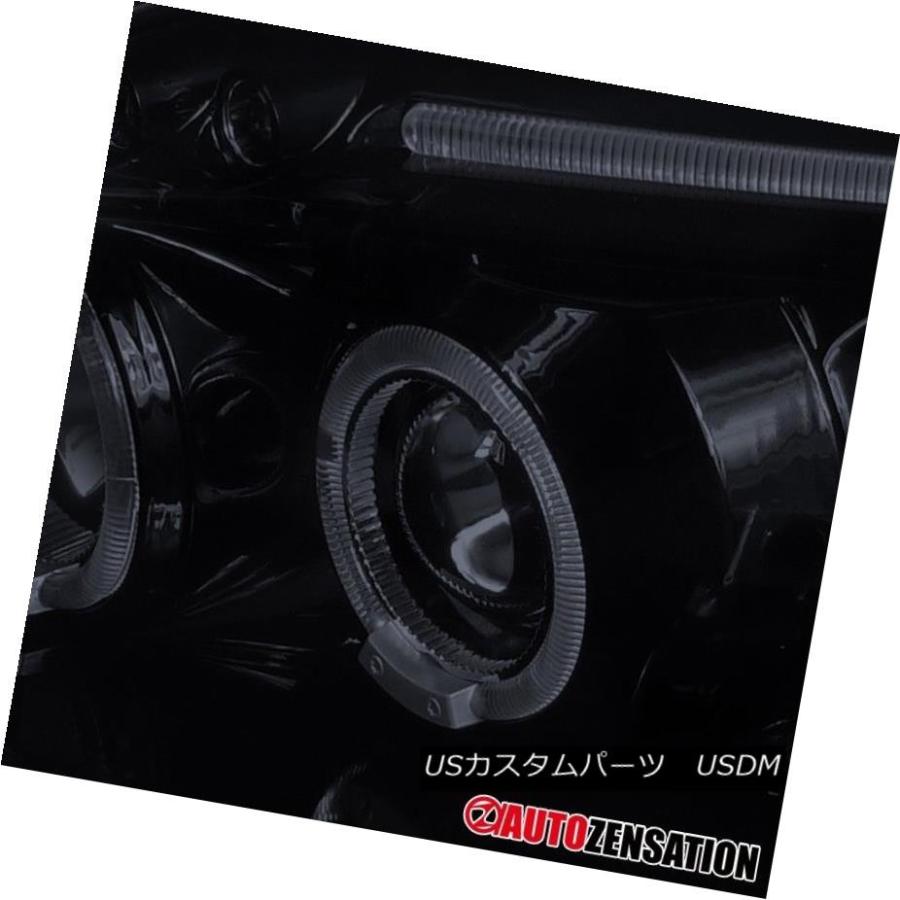 ヘッドライト フィット99-00ホンダシビック[光沢のある黒] LED DRLハロープロジェクターヘッドライト Fit 99-00 Honda Civの画像