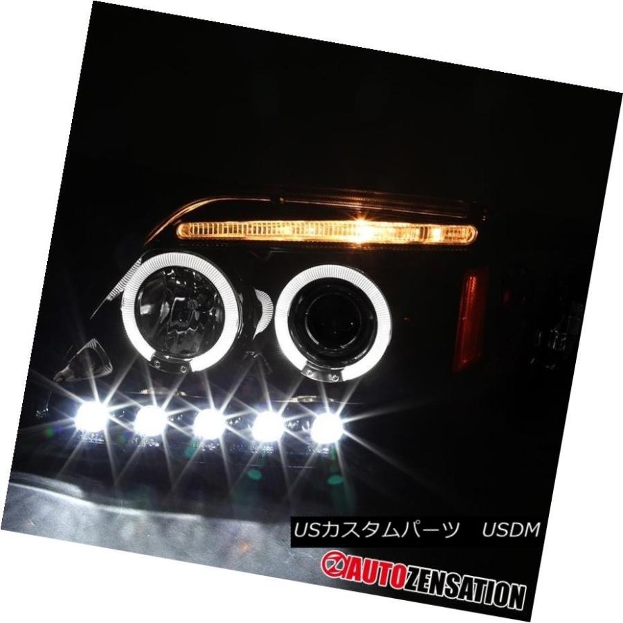 ヘッドライト 97-03 F150 / 97-02遠征[Glossy Black] LED DRLハロープロジェクターヘッドライト 97-03 F15の画像