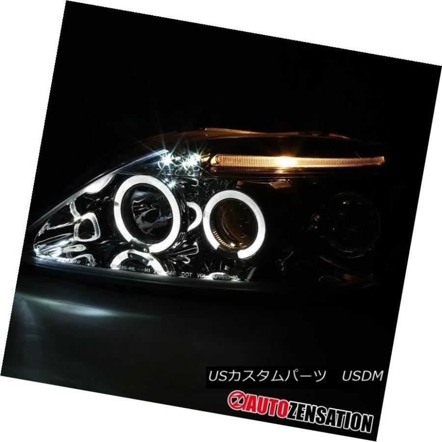 ヘッドライト フィット99-00ホンダシビッククロームLED DRLハロープロジェクターヘッドライト Fit 99-00 Honda Civic Chの画像