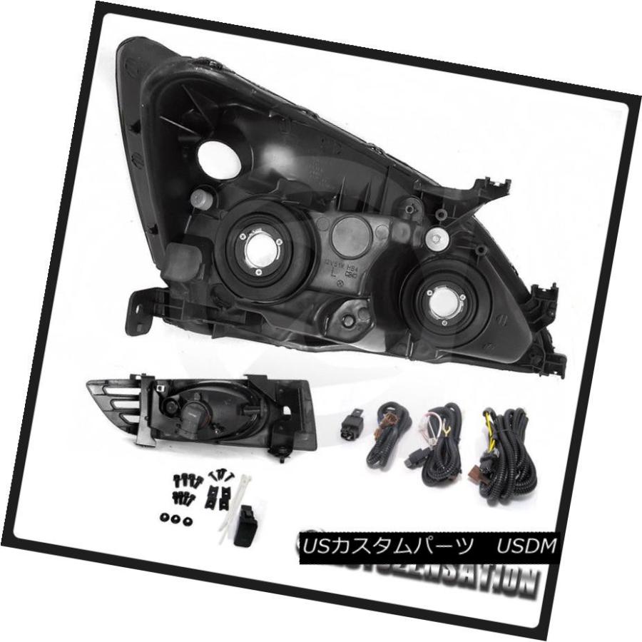 ヘッドライト フィット03-05ホンダアコード2DRクーペブラッククリスタルヘッドライト+イエロー 低フォグバンパーランプ Fの画像