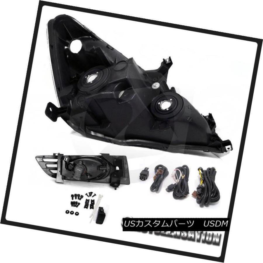 ヘッドライト フィット03-05ホンダアコード2drブラッククリスタルヘッドライト+イエロー 低フォグランプキット Fit 0の画像