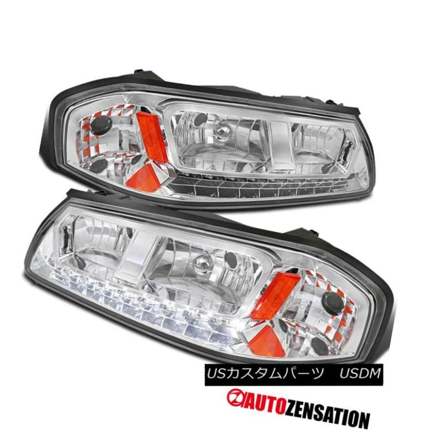 ヘッドライト 2000-2005シボレーインパラLED DRLヘッドライトクロームクリアペア左+右 2000-2005 Chevy Impala LE