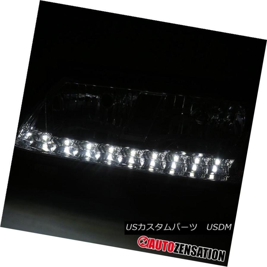 ヘッドライト 2000-2005シボレーインパラLED DRLヘッドライトクロームクリアペア左+右 2000-2005 Chevy Impala LEの画像