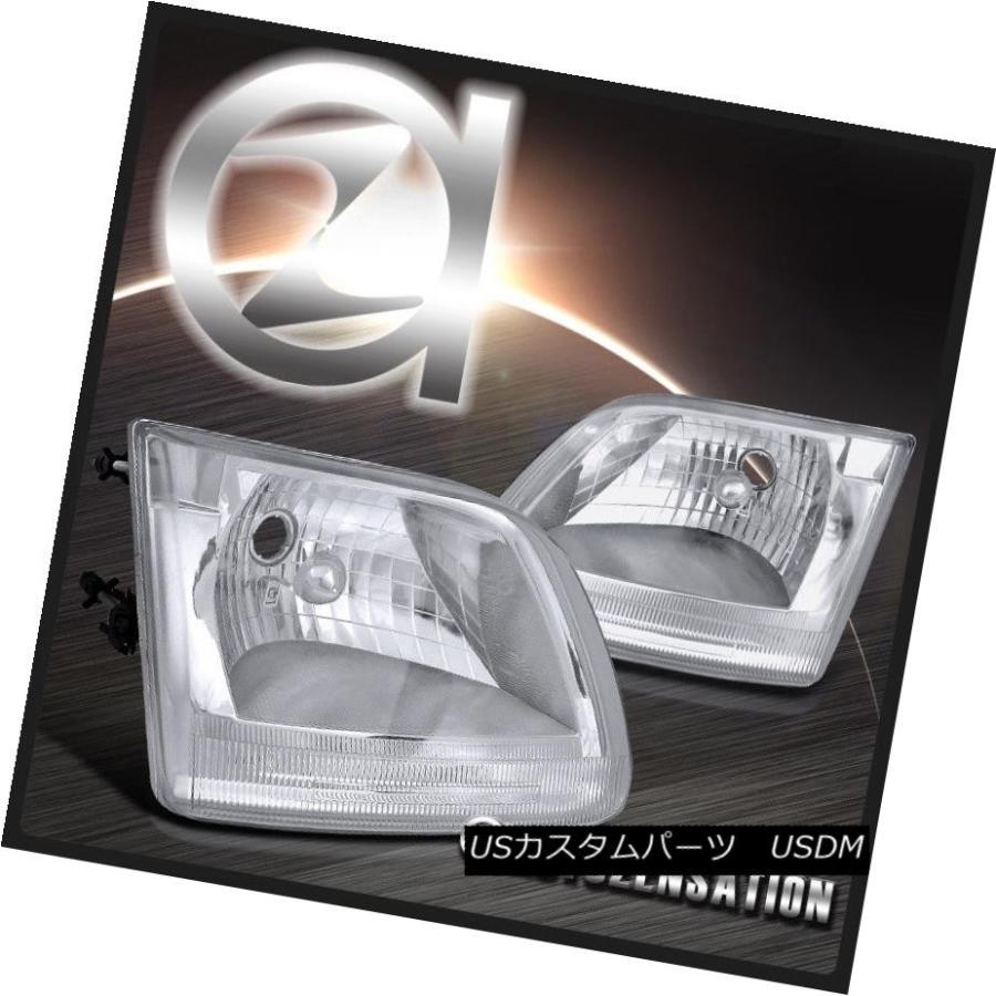 前照灯 97-03ジェラルド・r・フォードF150 /軍事遠征クリアクリスタルヘッドライト左+右 97-03 Ford F150/ Expedition Clear その他ライト-ライト、レンズ-車、バイク、自転車