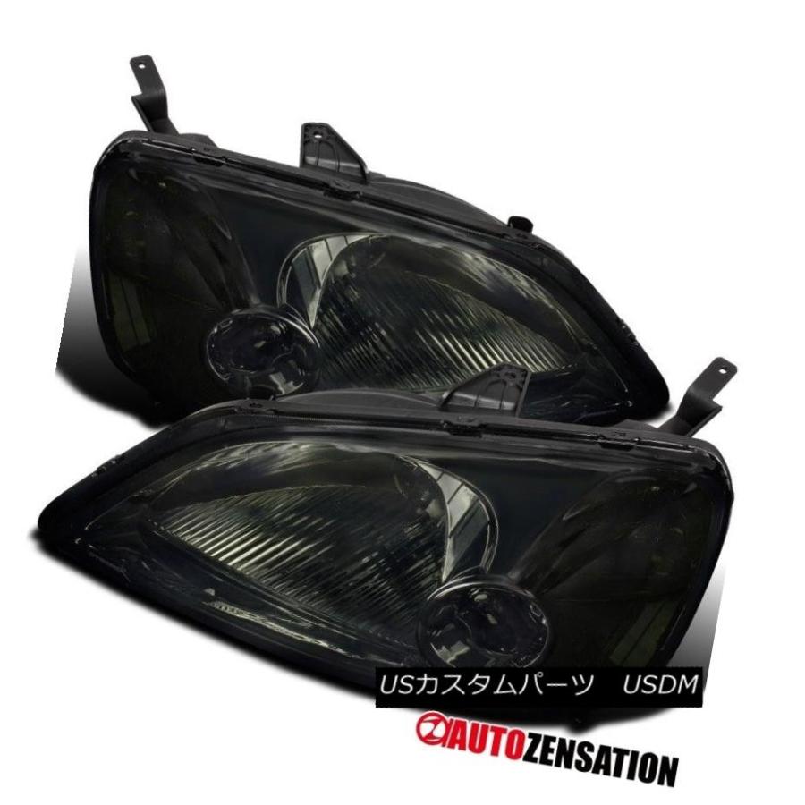 前照灯 01-03ホンダシビック2Dr 4Dr用煙がかかったヘッドライトクリアリフレクター For 01-03 Honda Civic 2Dr その他ライト-車、バイク、自転車-自動車