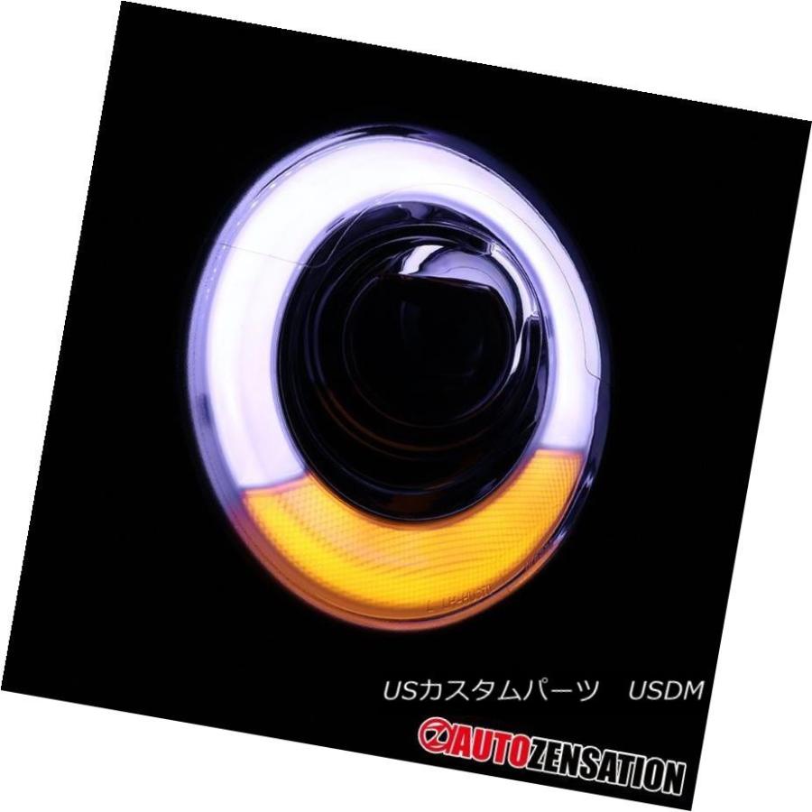 ヘッドライト 07-12ミニクーパーLED DRL Halo Rimsターンシグナルクロームプロジェクターヘッドライト 07-12 Mini Coopの画像