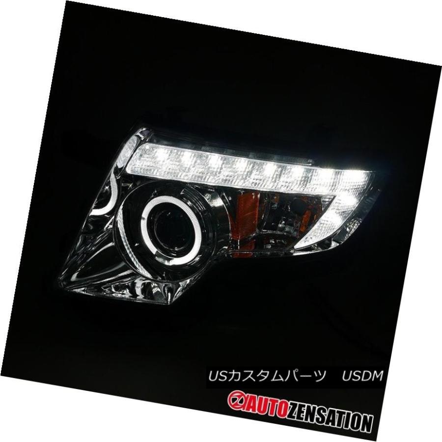 ヘッドライト 2007  -  2010年フォードエッジの交換クロームクリアハローDRL LEDプロジェクターヘッドライト 2007-2010 Forの画像