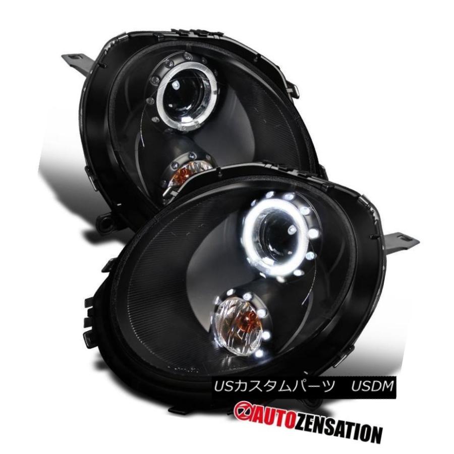 ヘッドライト 07-12ミニクーパークリスタルブラックハロープロジェクターヘッドライトペア 07-12 Mini Cooper Crystal Bla