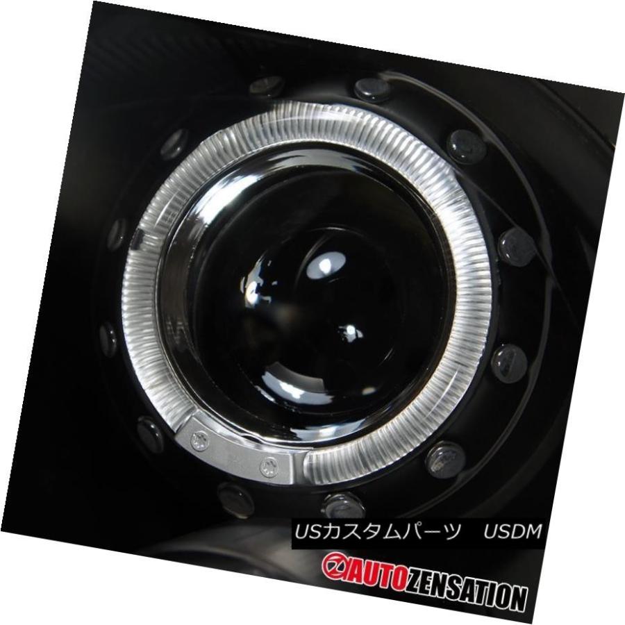 ヘッドライト 07-12ミニクーパークリスタルブラックハロープロジェクターヘッドライトペア 07-12 Mini Cooper Crystal Blaの画像