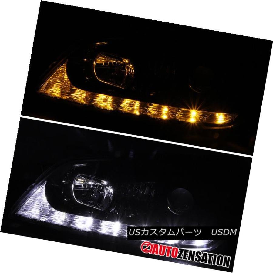 ヘッドライト 2001-2005レクサスIS300光沢のある黒色LED DRLストリッププロジェクターヘッドライトスモークレンズ 2001-2005の画像