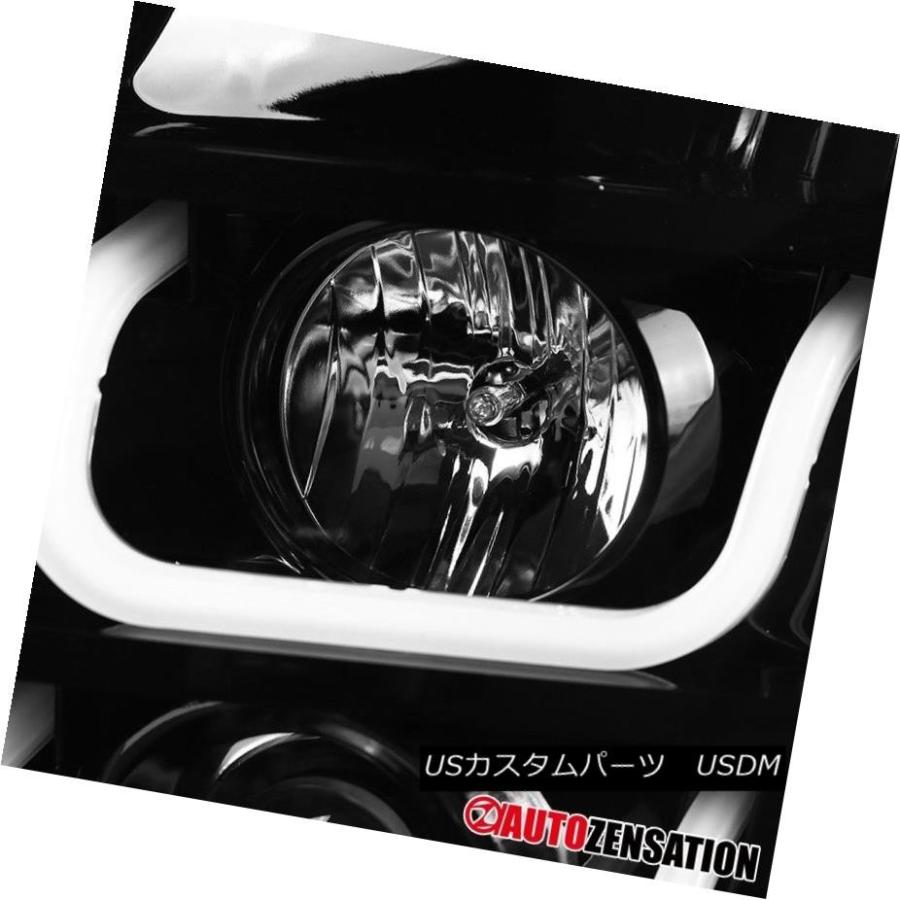 ヘッドライト 07-14ユーコンXLデナリ1500 2500スリックブラックLEDハローDRLプロジェクターヘッドライト 07-14 Yukon XLの画像