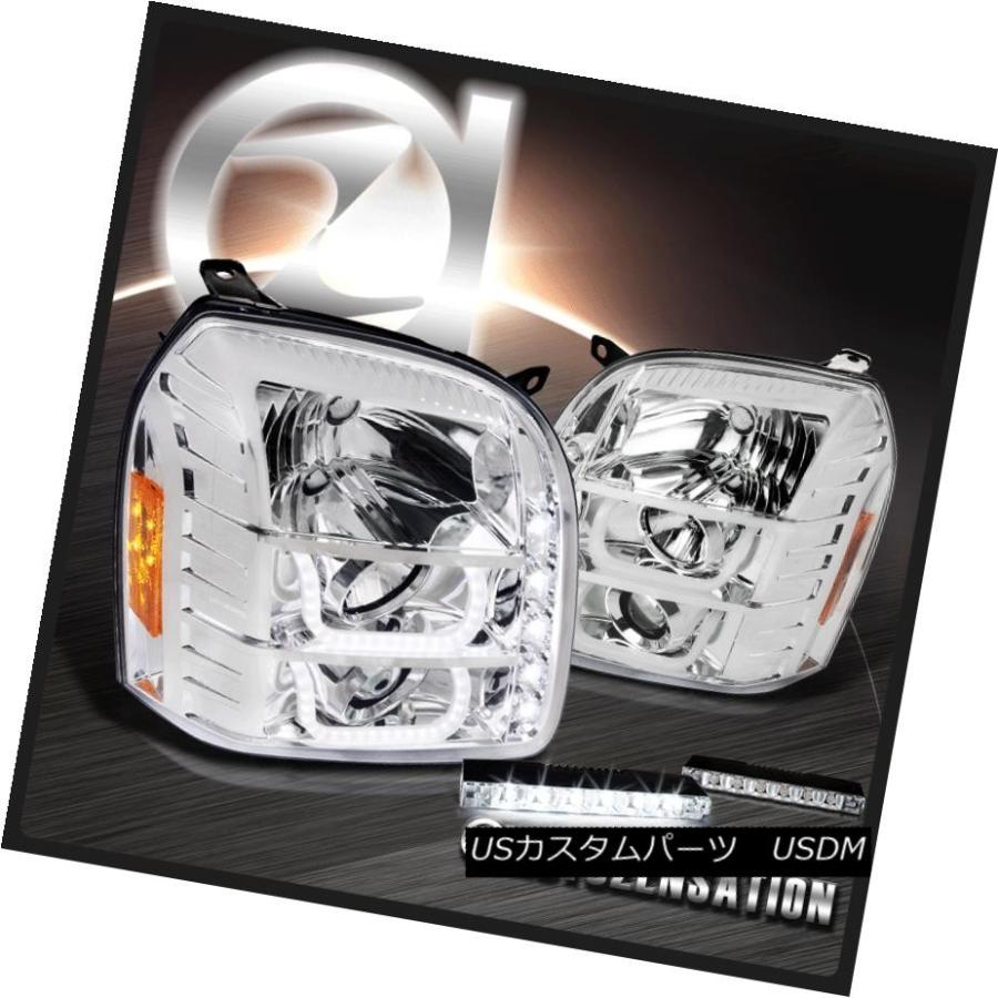 ヘッドライト 07-14 GMC Yukon XLデナリクロームハロープロジェクターヘッドライト+ 6-L   ED DRLフ
