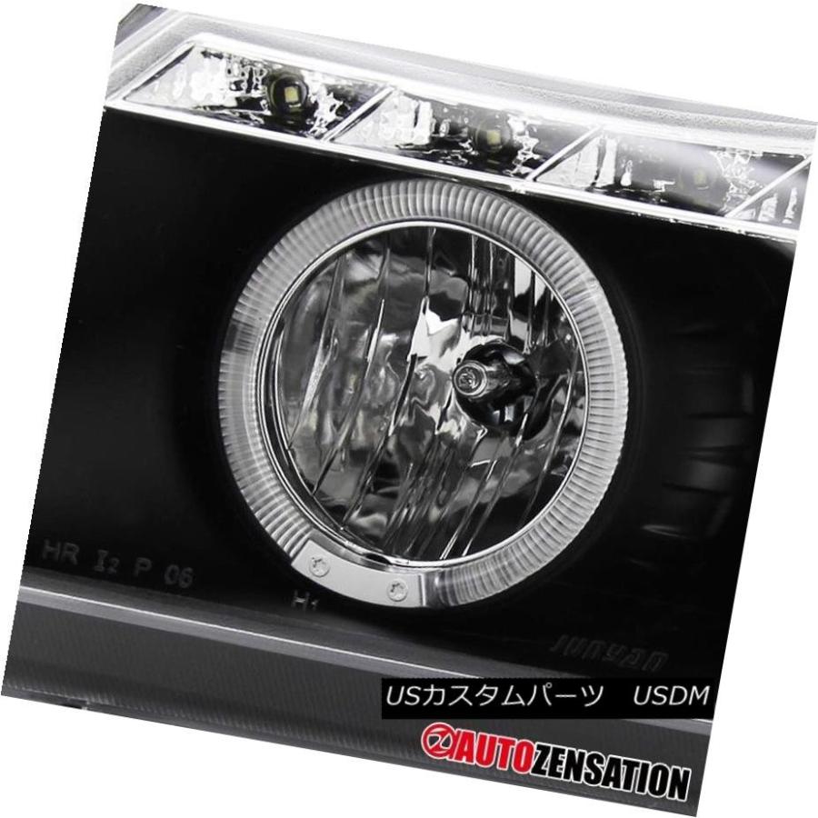 ヘッドライト 06-08 BMW E90 3シリーズ4DrブラックDRL Halo LEDシグナルプロジェクターヘッドライト 06-08 BMW E9の画像