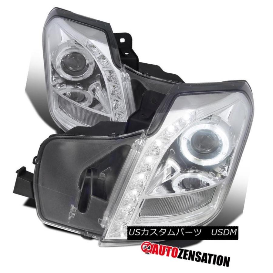ヘッドライト 03-07キャデラックCTSクロームハロープロジェクターLED DRLヘッドライト 03-07 Cadillac CTS Chrome