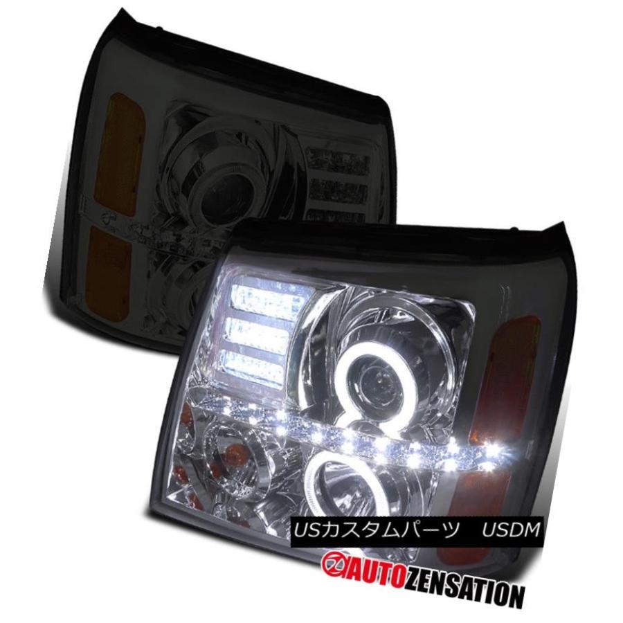 ヘッドライト 02-06キャデラックエスカレード煙デュアルハローLED DRL