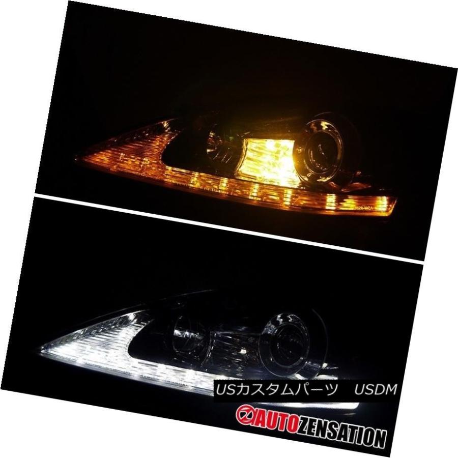ヘッドライト 06-09 Lexus IS250 IS350光沢ブラックSMD LED DRL +信号プロジェクターヘッドライト 06-09 Lexuの画像