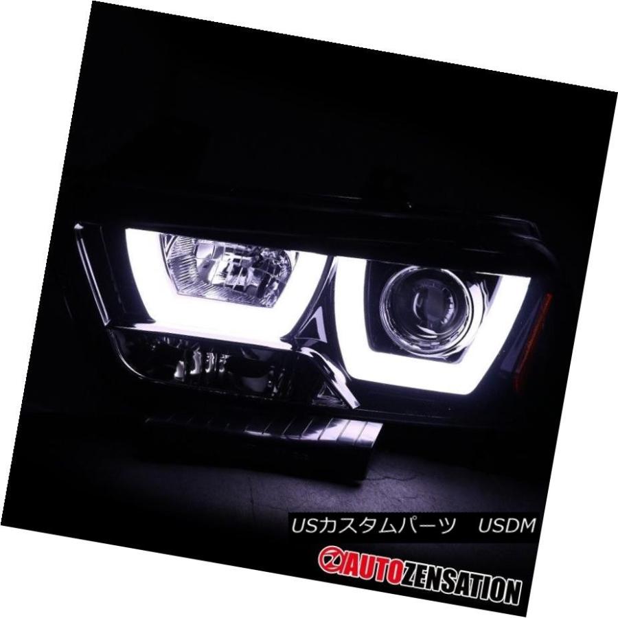 ヘッドライト 2011-2014 Dodge Chargerデュアル・ハローLEDプロジェクター・ヘッドライトGlossy Black / Smokeの画像