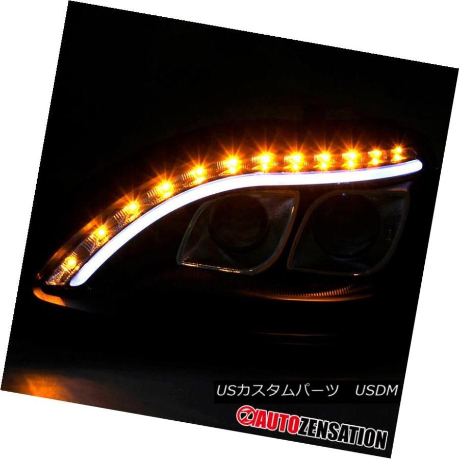 ヘッドライト 98-06ベンツW220 SクラスブラックLED DRLストリップターンシグナルプロジェクターヘッドライト 98-06 Benz W22の画像