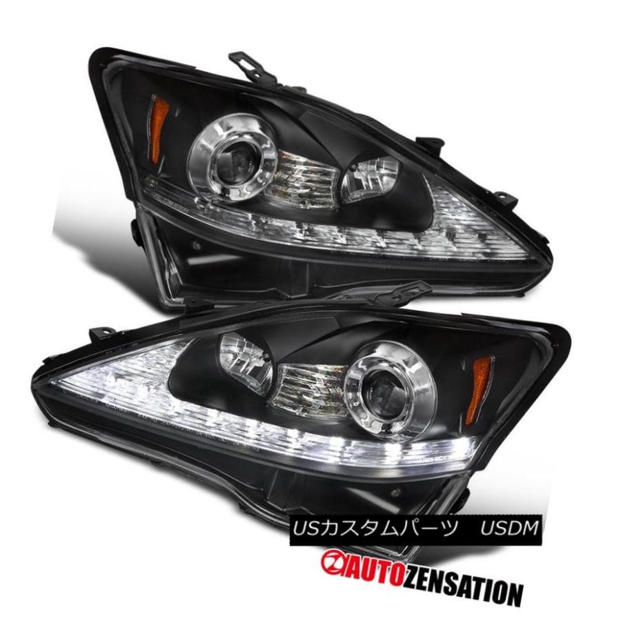 ヘッドライト 06-09 Lexus IS250 IS350 SMD LED DRL +信号プロジェクターヘッドライトブラック 06-09 Lexus