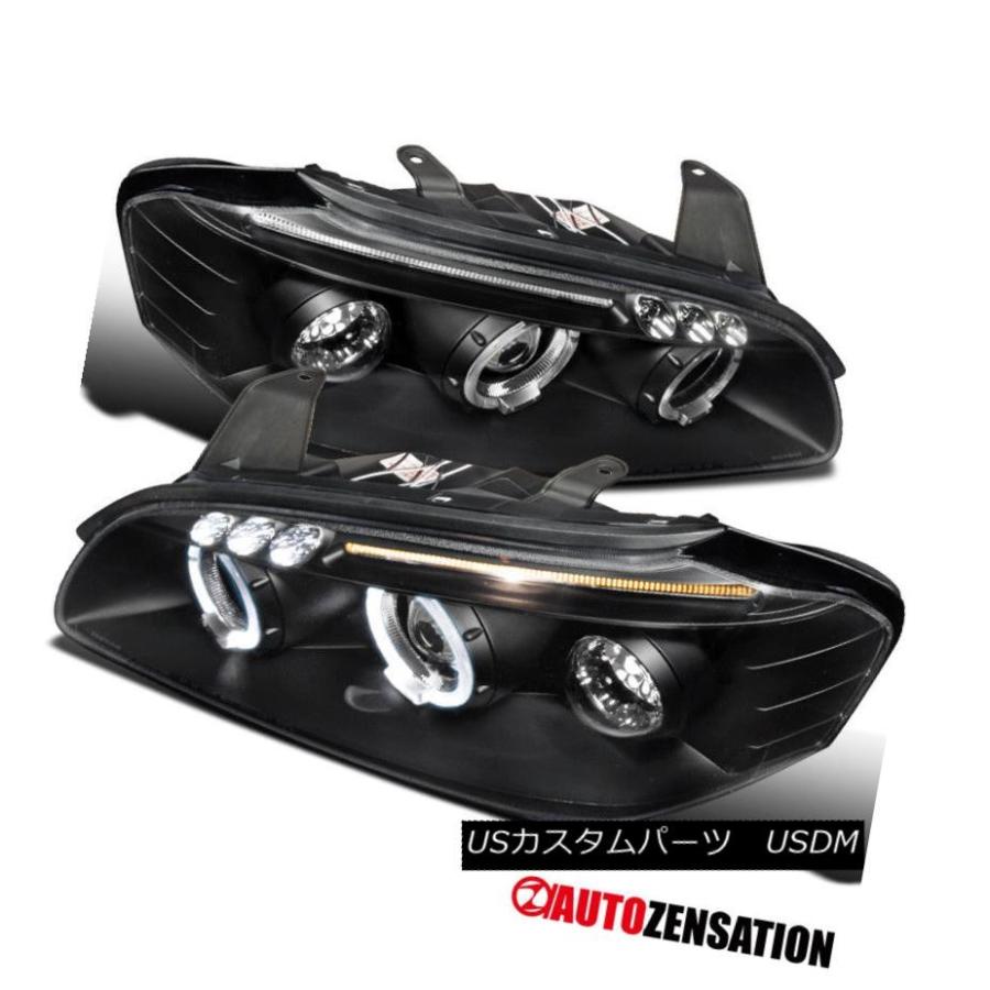 前照灯 00-01用Maxima Black LED DRLハロープロジェクターヘッドライト For 00-01 Maxima Black LE