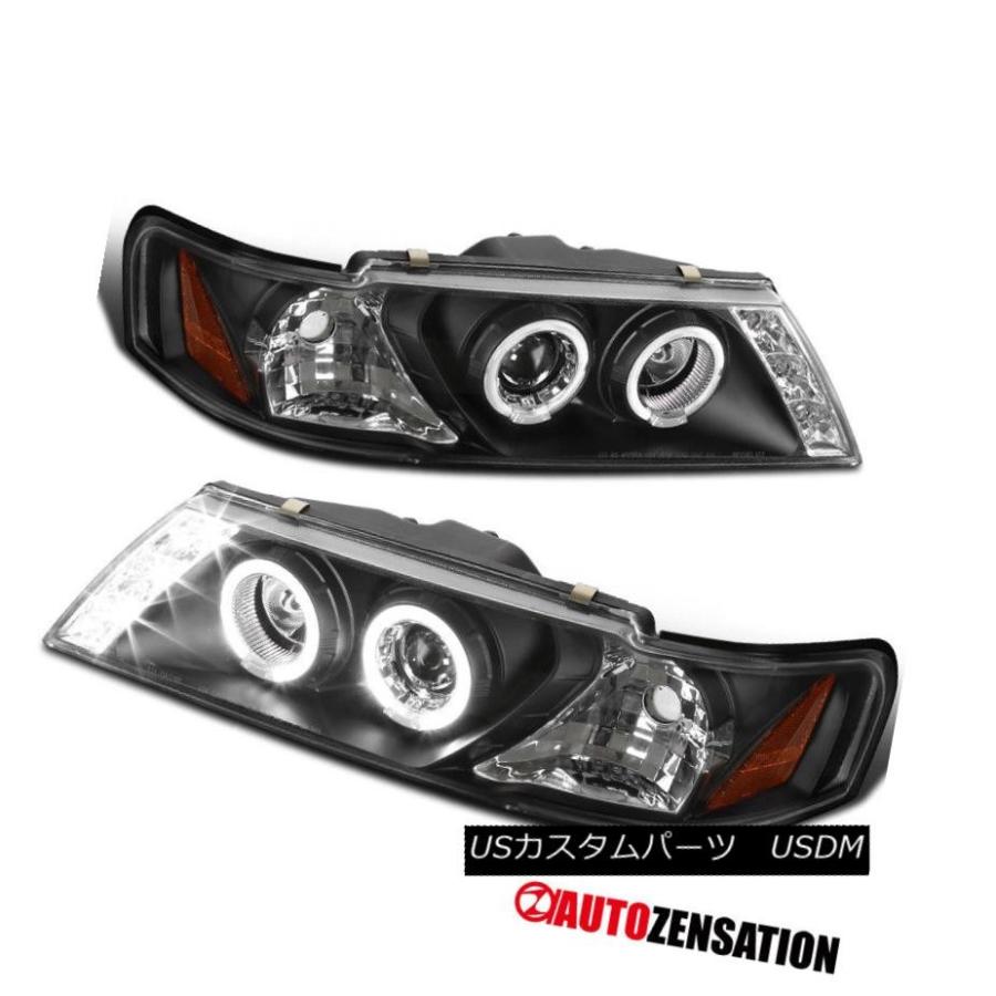 ヘッドライト フィット95-99 Sentra / 200SXブラックLED DRLハロープロジェクターヘッドライト Fit 95-99 Sentra