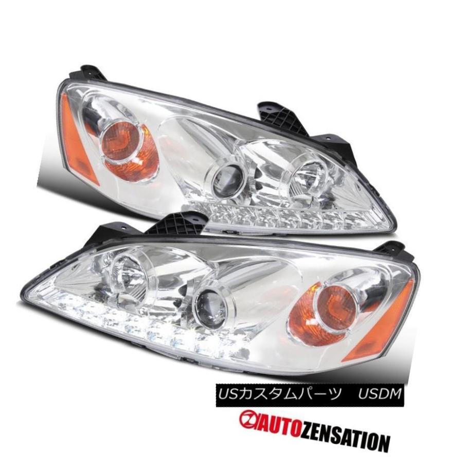 前照灯 2005-2010ポンティアックG6クロームLED DRLクリアレンズプロジェクターヘッドライトヘッドランプ 2005-2010 Pon