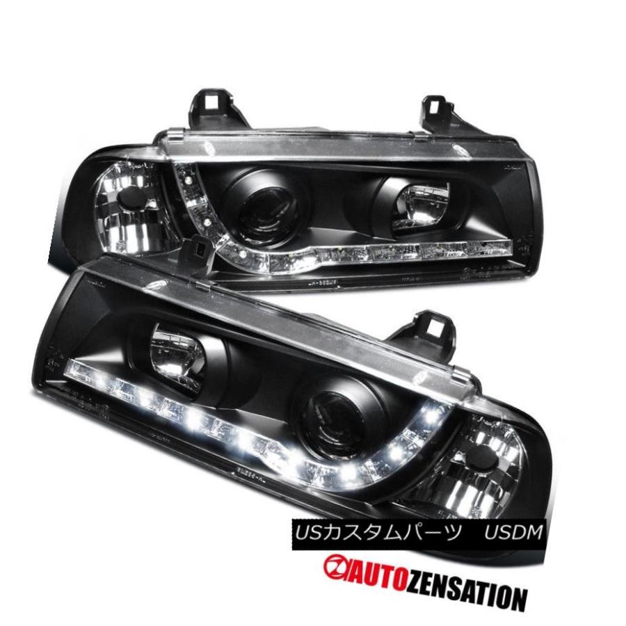 ヘッドライト 92-98 BMW E36 3シリーズ2DrクーペブラックR8 LED