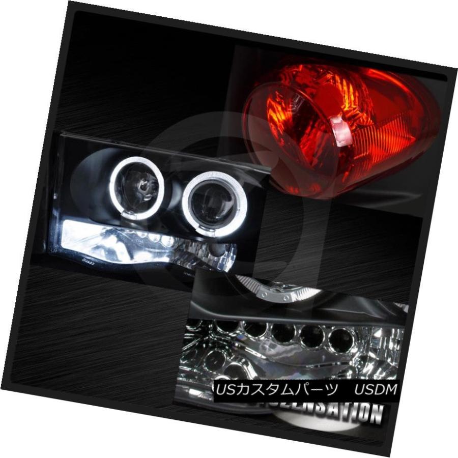 ヘッドライト 02-05 Ram 1500ブラックデュアルハローLEDプロジェクターヘッドライト+ 3Dテールブレーキランプ 02-05 Ram 15_1