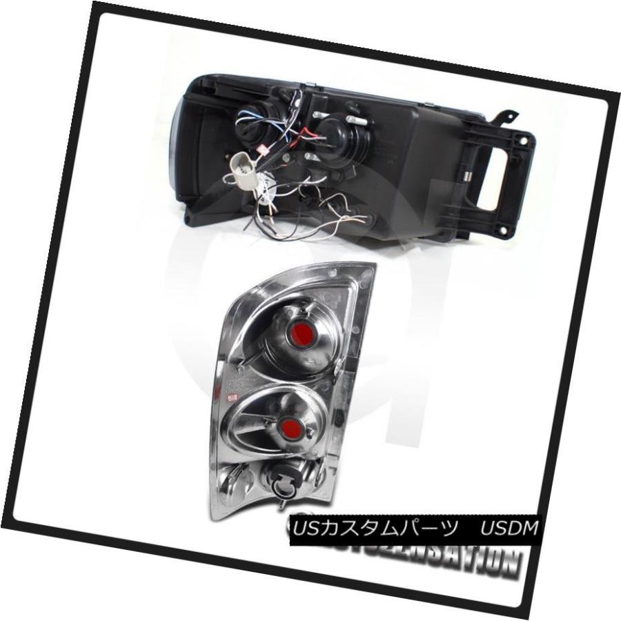 ヘッドライト 02-05 Ram 1500ブラックデュアルハローLEDプロジェクターヘッドライト+ 3Dテールブレーキランプ 02-05 Ram 15_2