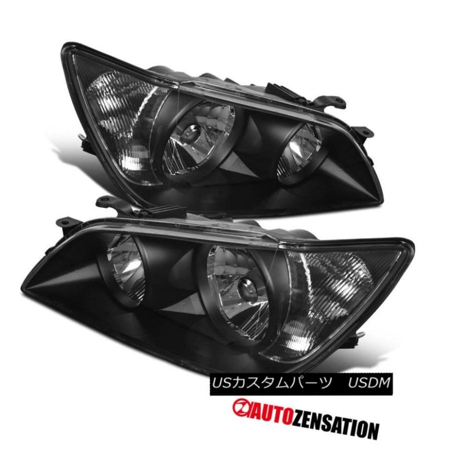 ヘッドライト 2001-2005レクサスIS300交換用ブラックフロントヘッドライトヘッドランプペアを駆動する 2001-2005 Lexus IS3