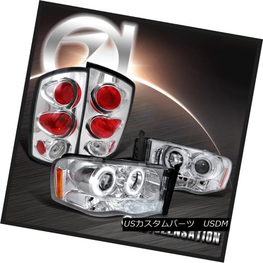 ヘッドライト 03-05 Dodge Ram 1500/2500/3500 Chrome HaloプロジェクターLEDヘッドライト+タイ l