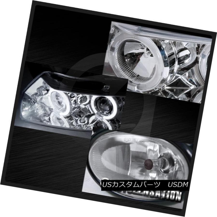 ヘッドライト フィット06-08 Honda Civic 2drクロームハロープロジェクターLEDヘッドライト+ブーム  /フ_1