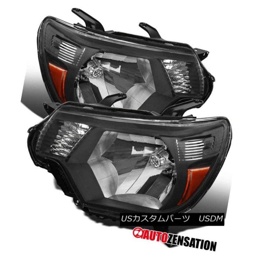 ヘッドライト 12-15トヨタタコマヘッドランプヘッドライトブラック左+右置き換え For 12-15 Toyota Tacoma Headlamps
