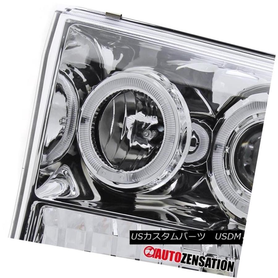【タイムセール】 ヘッドライト 99-04 Ford F250 F350 F450 F550スーパーデューティLEDハロープロジェクターヘッドライトペア 99-04 F 【FKP7762316340】(28233円)