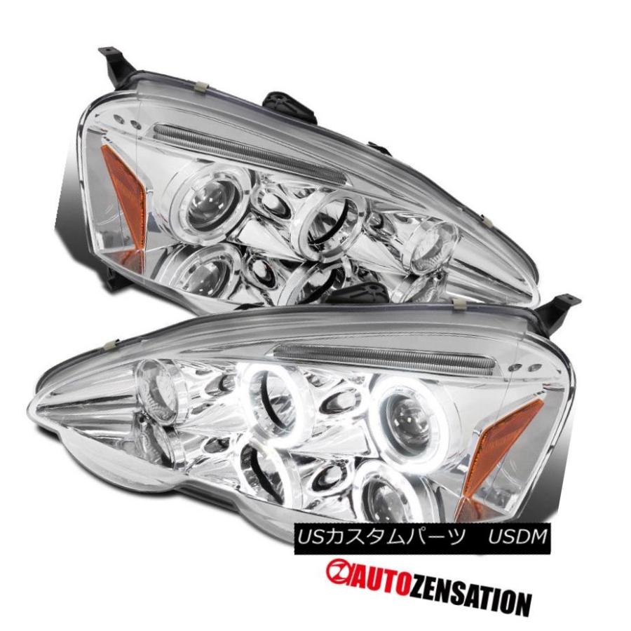 ヘッドライト 2002-2004 Acura RSX JDMクロームLED DRLハロー