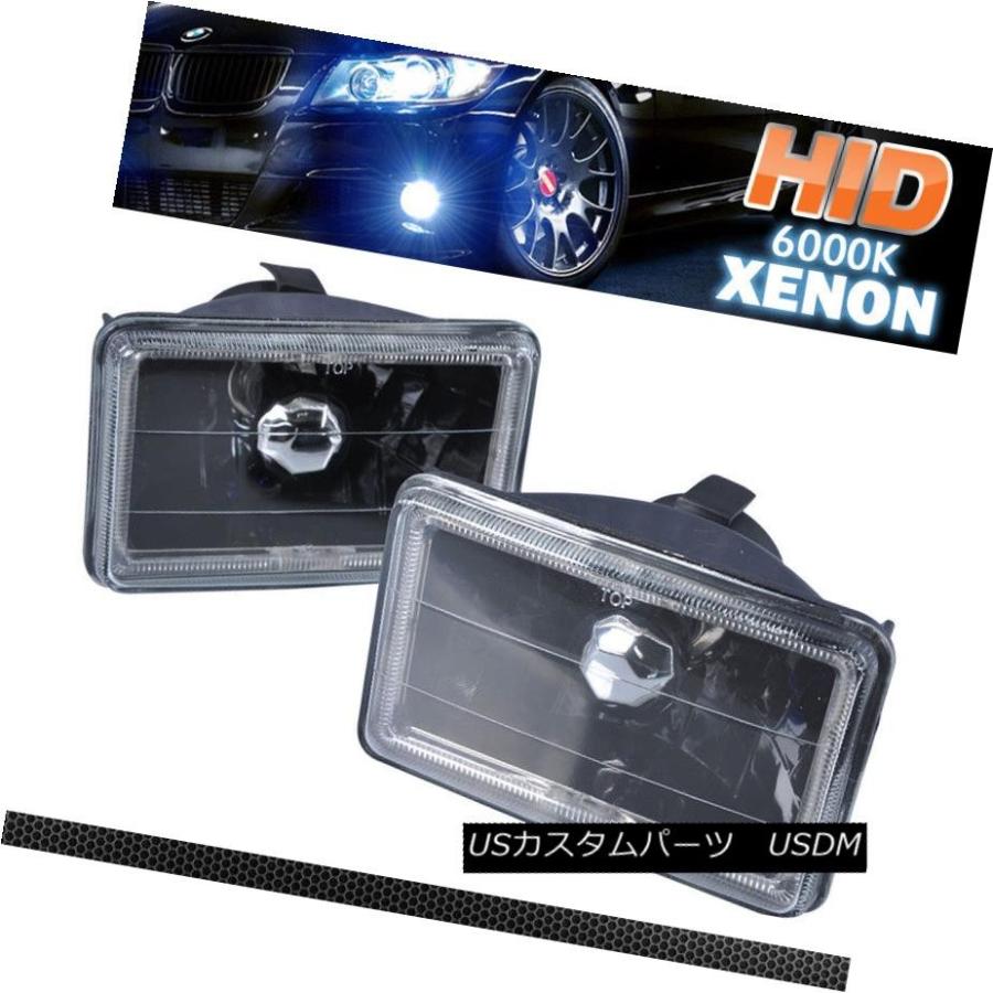 ヘッドライト ブラッククリアハローヘッドライトに適合4 InchX6インチH4 +バイキセノンHIDキット Fits Black Clear Halo