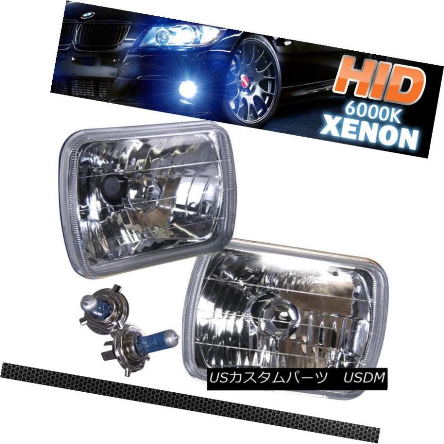 ヘッドライト フィット：密閉ビームプロジェクターヘッドライトランプ6 InchX4インチH4 +バイキセノンHID Fits: Sealed Beam