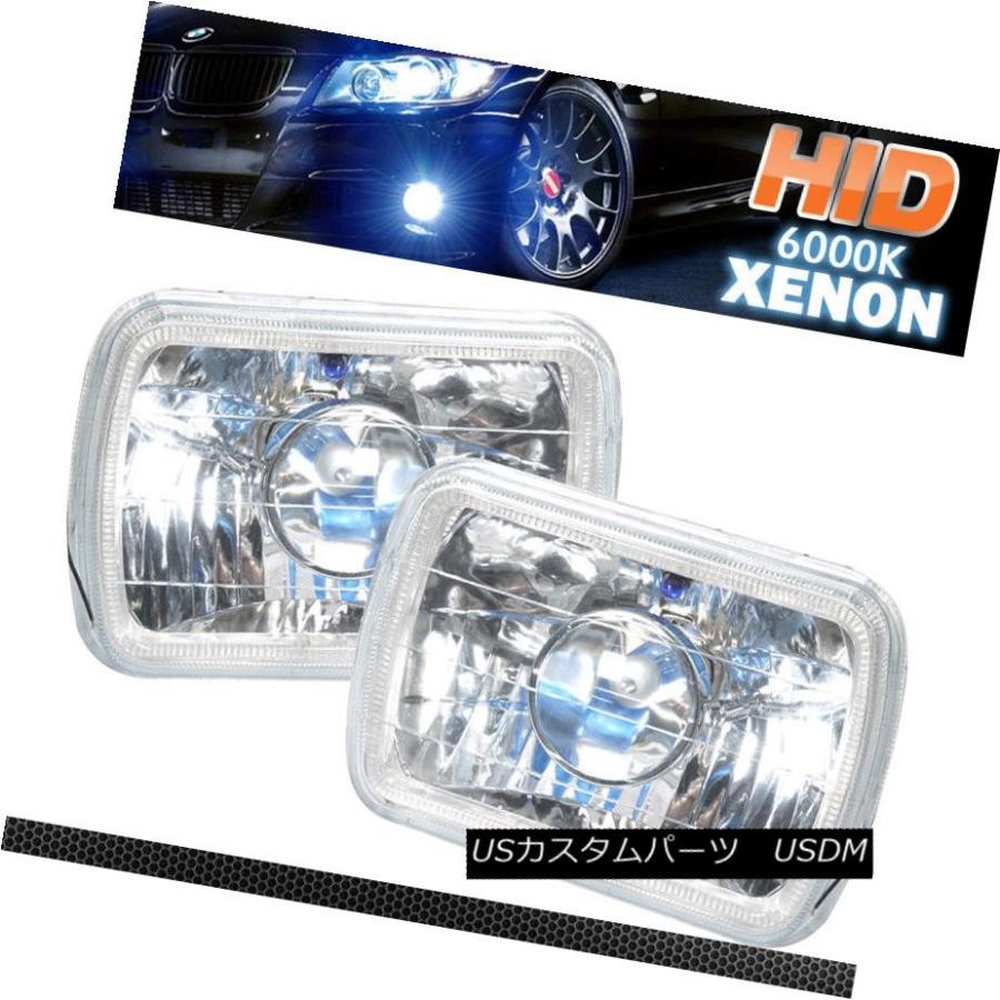 ヘッドライト Haloプロジェクターヘッドライトにフィット7X6 + H4 6000K Bi-Xenon Fits Halo Projector He