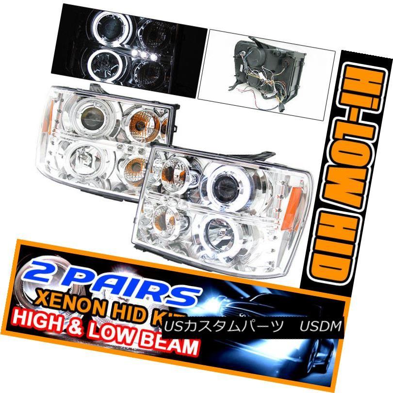 前照灯 相応う2仕掛けるHID 07-08シ内鰓CCFLハロープロジェクターヘッドライト Fits 2 Sets HID 07-08 Sierr 自動車-ライト、レンズ