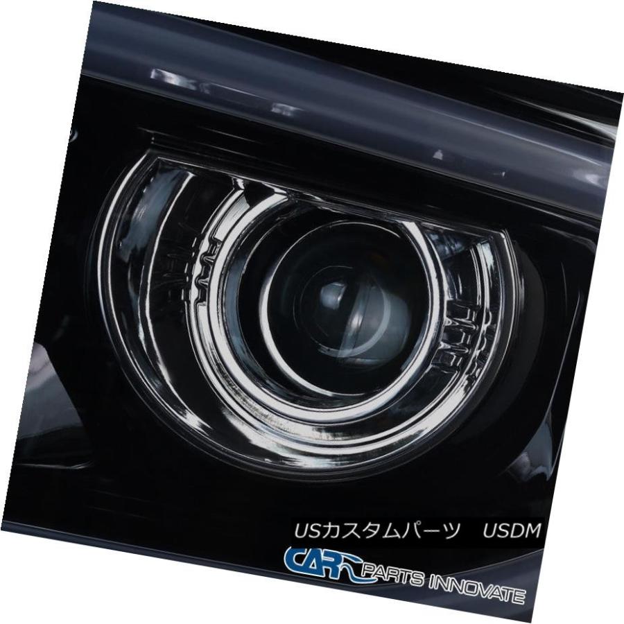 ヘッドライト GMC 14-16 Sierra LED DRL +信号光沢のある黒プロジェクターヘッドライト+ Cle   a_1