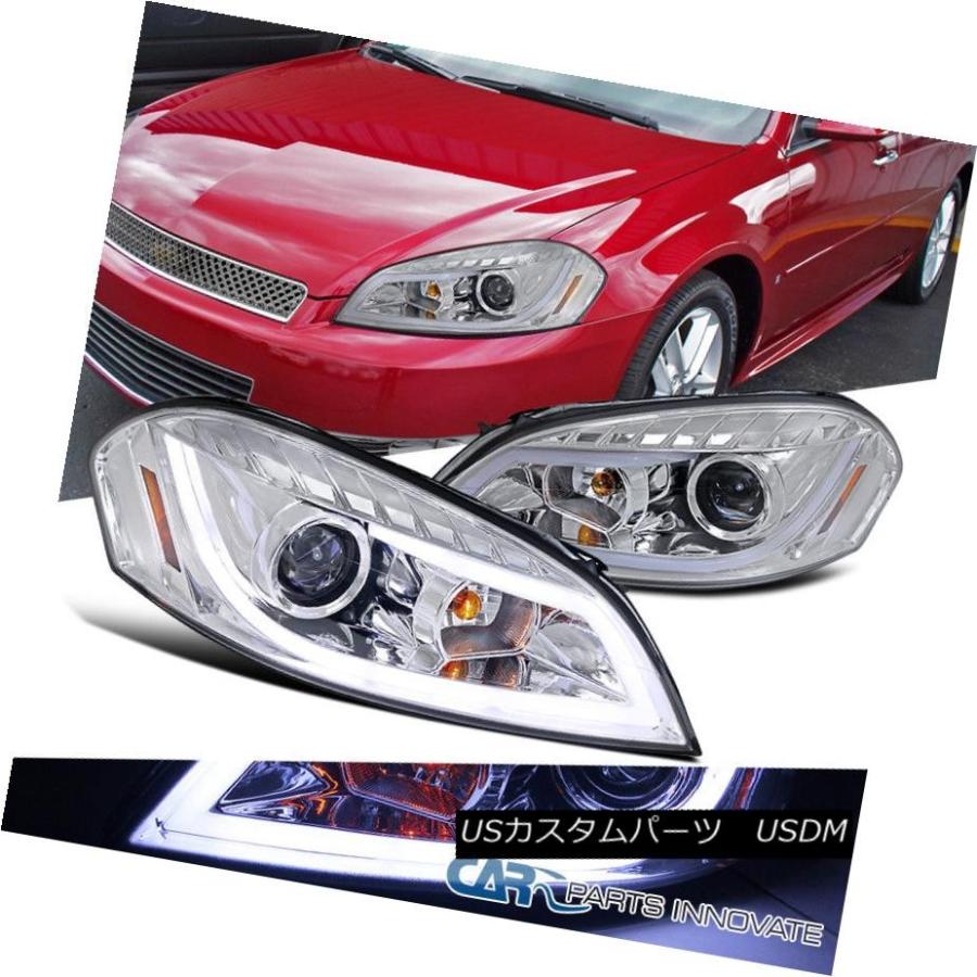 ヘッドライト 06-13インパラ06-07モンテカルロクロームLED DRLストリップバープロジェクターヘッドライト 06-13 Impala 06-