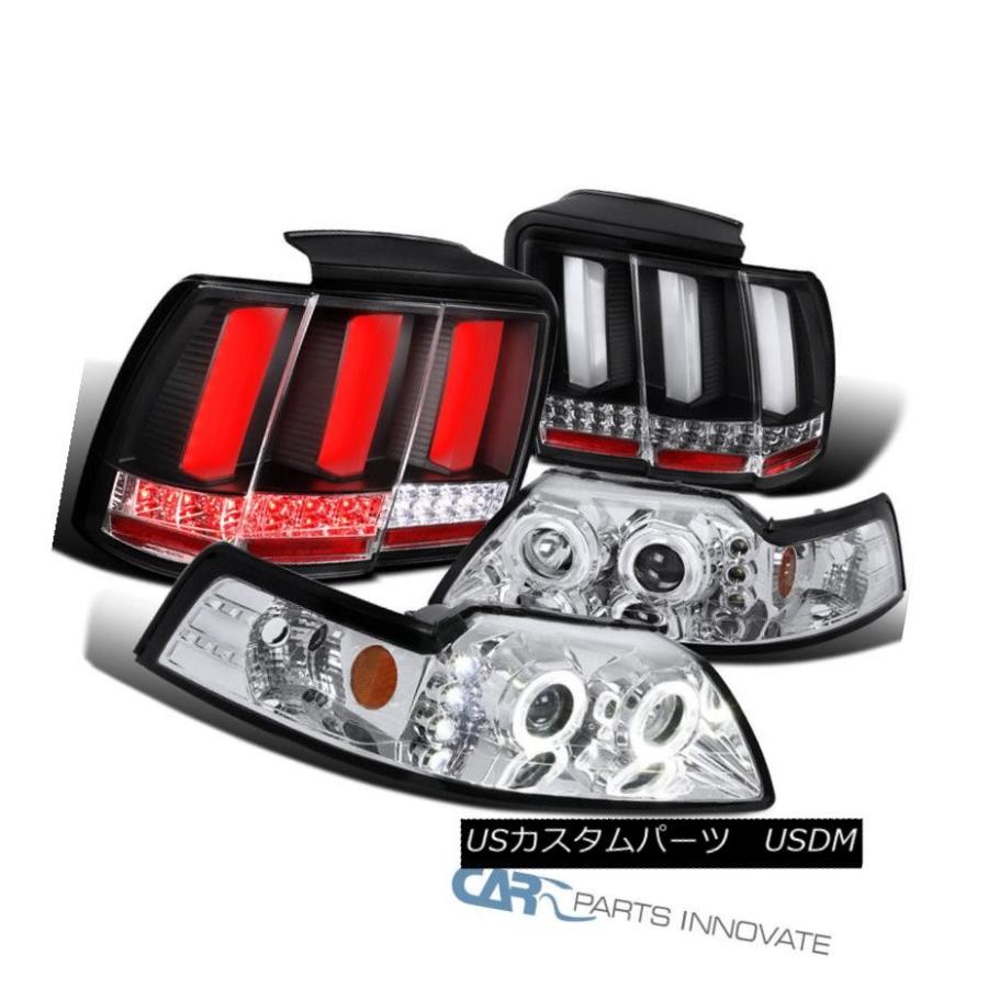 ヘッドライト Ford 99-04 Mustangクリアプロジェクターヘッドライト+ Bla   ck LEDシーケンシャルテ