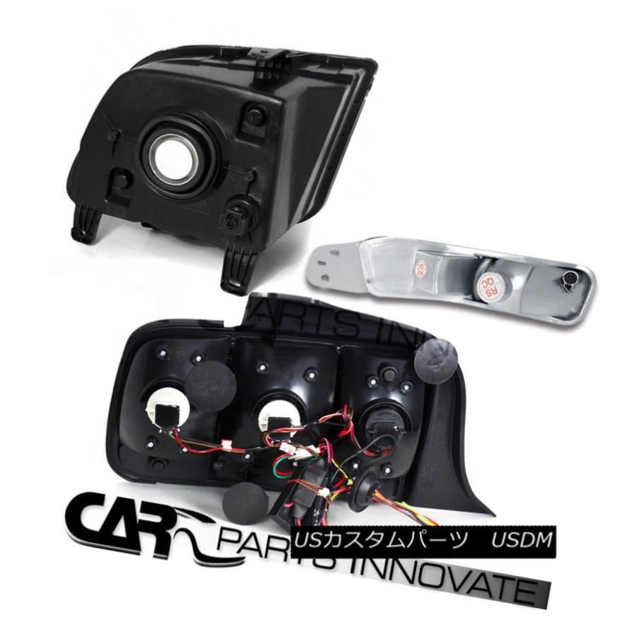 ヘッドライト 05-09 Ford Mustangクリアヘッドライト+バーン 、ランプごと+レッドLEDブレーキテールライトペの画像