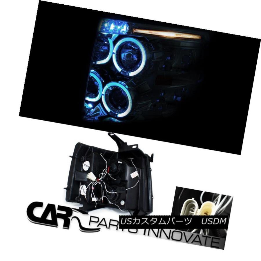 ヘッドライト 2007-2014 Silverado Chrome Halo LEDプロジェクターヘッドライト+タイ  lランの画像