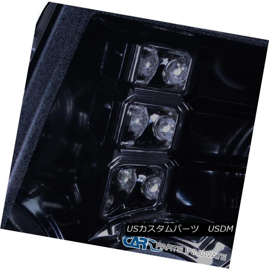 ヘッドライト フォード09-14 F150光沢ブラックスモークLEDプロジェクターヘッドライト+ Cle   ar LEDテーの画像